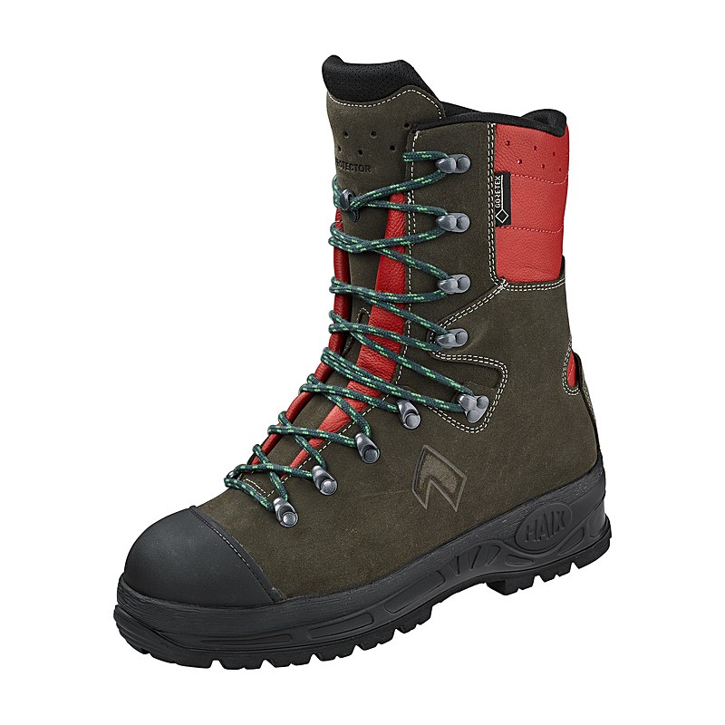 Haix Schnittschutzstiefel Protector Wood, oliv-rot, Größe 36