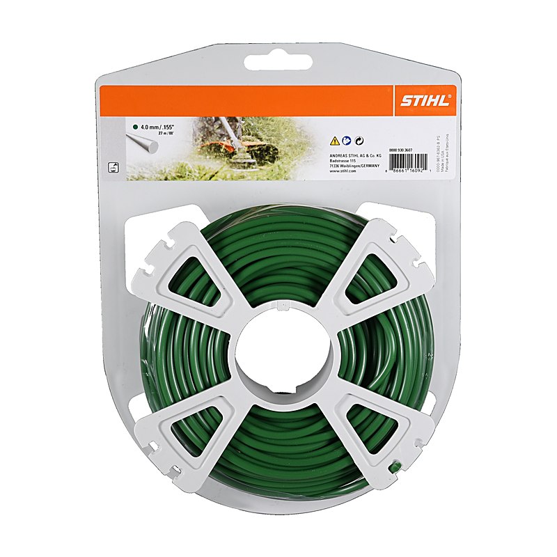 Stihl Mähfaden rund, dunkelgrün 4 mm, dunkelgrün, 27 m