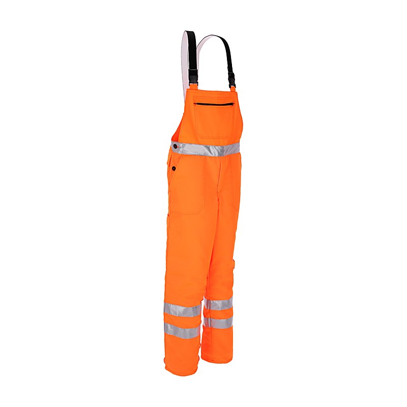 Warn- und Schnittschutz-Latzhose mit Rundum-Schnittschutz, orange, Größe 106
