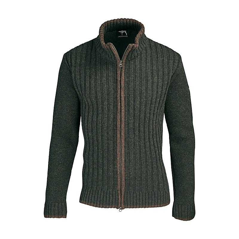 Jagdhund Strickjacke Kiesdorf, grün-braun, Größe 46