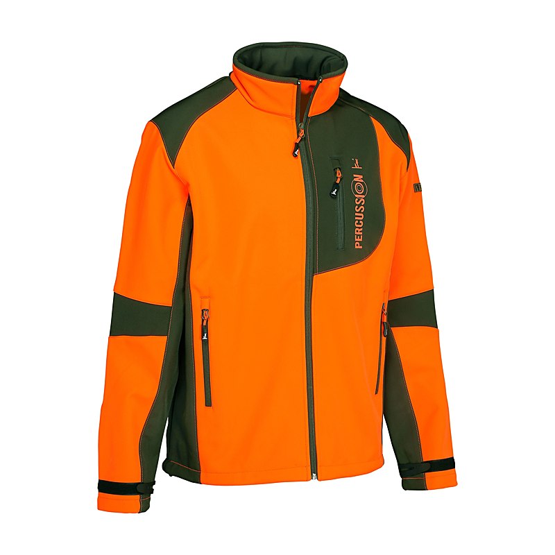 Percussion Softshelljacke, grün-orange, Größe 3XL