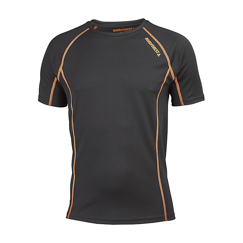 Nordforest T-Shirt Active, schwarz-orange, Größe S