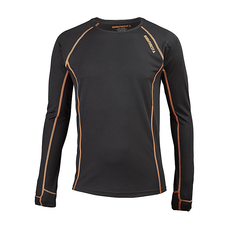 Nordforest Langarmshirt Active, schwarz-orange, Größe 3XL