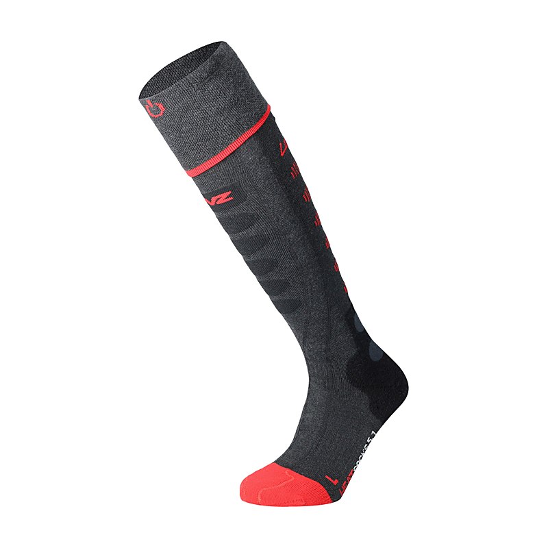 Lenz beheizbare Socken 5.1 Toe Cap, anthrazit-rot, Größe 35/38