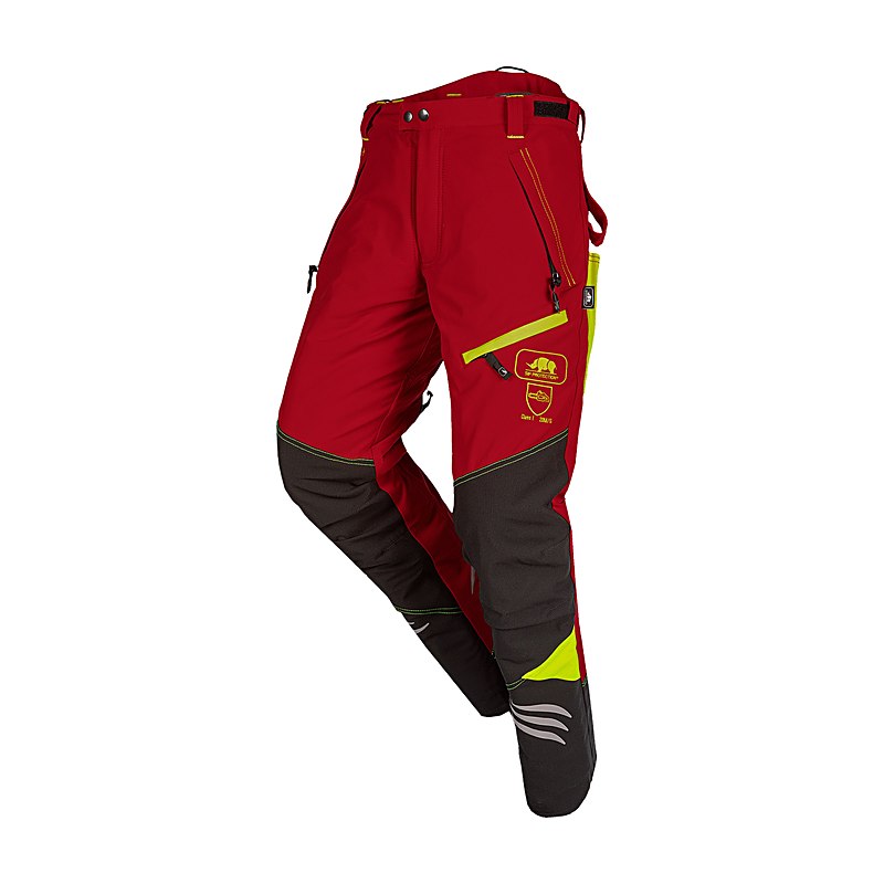 SIP Protection Schnittschutz-Bundhose Ninja, rot-leuchtgelb, Größe XXL - 7 cm