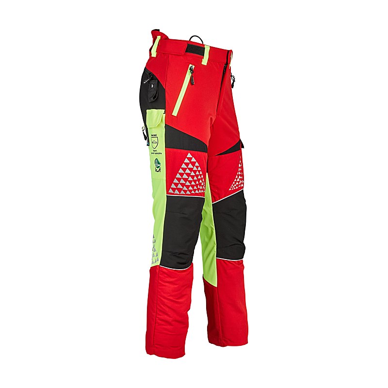 Timbermen Schnittschutz-Bundhose Light, rot-gelb, Größe L