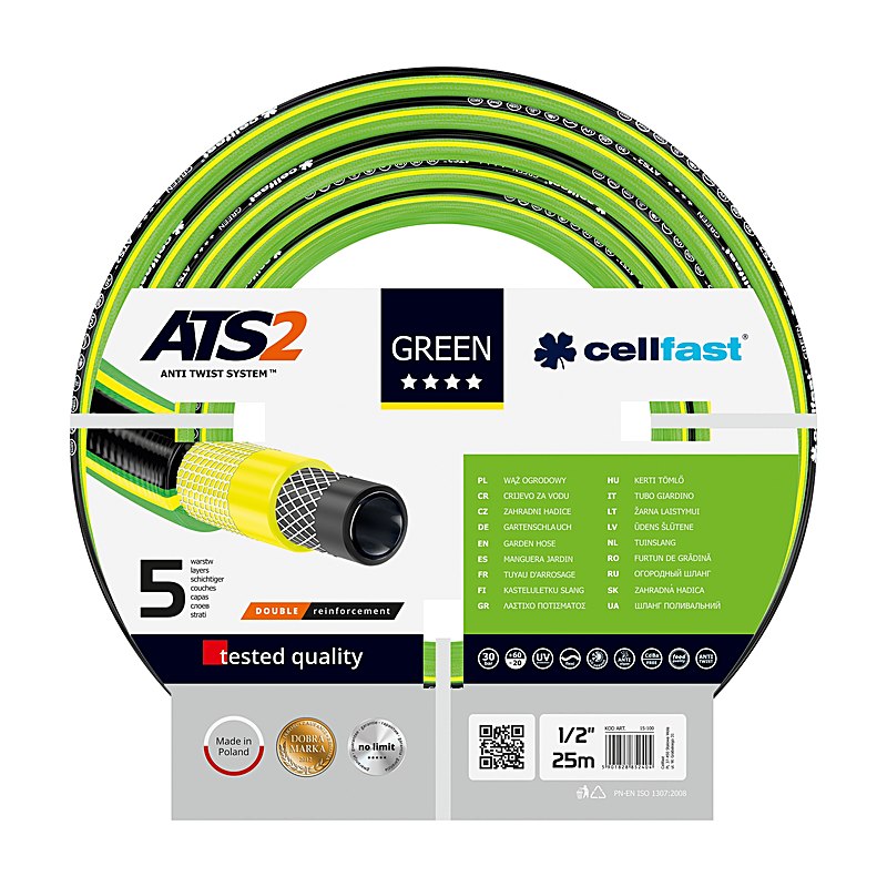 Cellfast Gartenschlauch Green, Schlauchgröße 1/2 ", 25 m