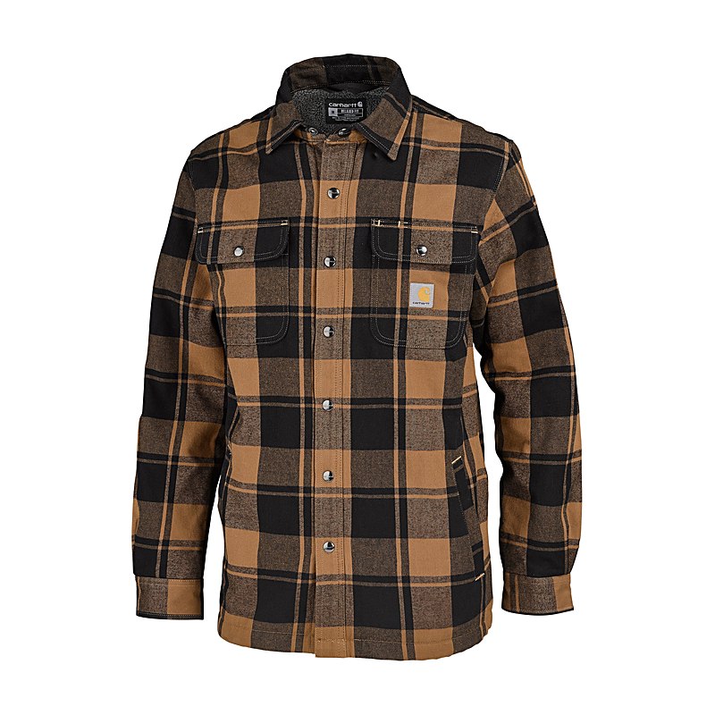 Carhartt Flanellshirt Heavyweight Sherpa-Lined, braun, Größe S