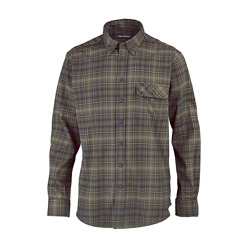Deerhunter Langarmhemd Eric, green check, Größe 45/46