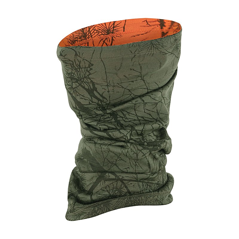 Fjällräven Nackenwärmer Lappland, green camo/orange multi camo, Größe one size
