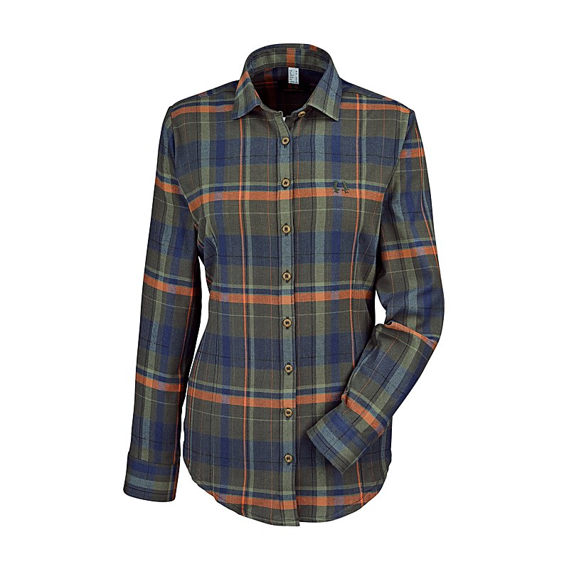 Nordforest Hunting Bluse Fenna, orange kariert, Größe 46