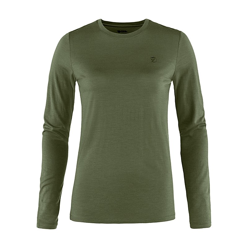 Fjällräven Langarmshirt Abisko Wool, laurel green, Größe XS