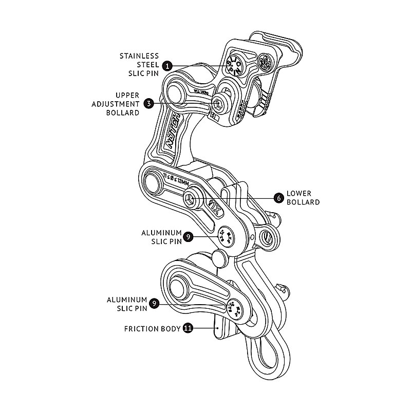 Notch Unterer Reibbolzen für Rope Runner Pro
