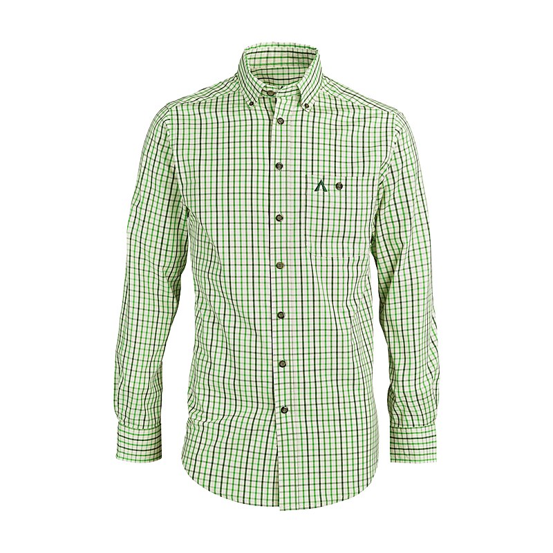 GRUBE Langarmhemd, off white check, Größe 39/40