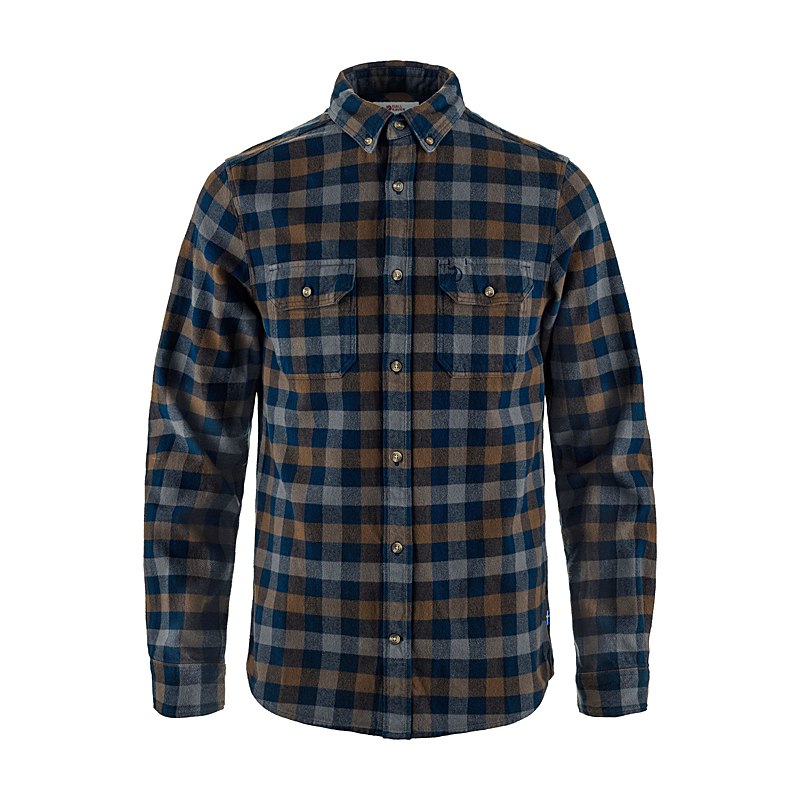 Fjällräven Herren-Langarmhemd Skog, dark navy-dark oak, Größe M