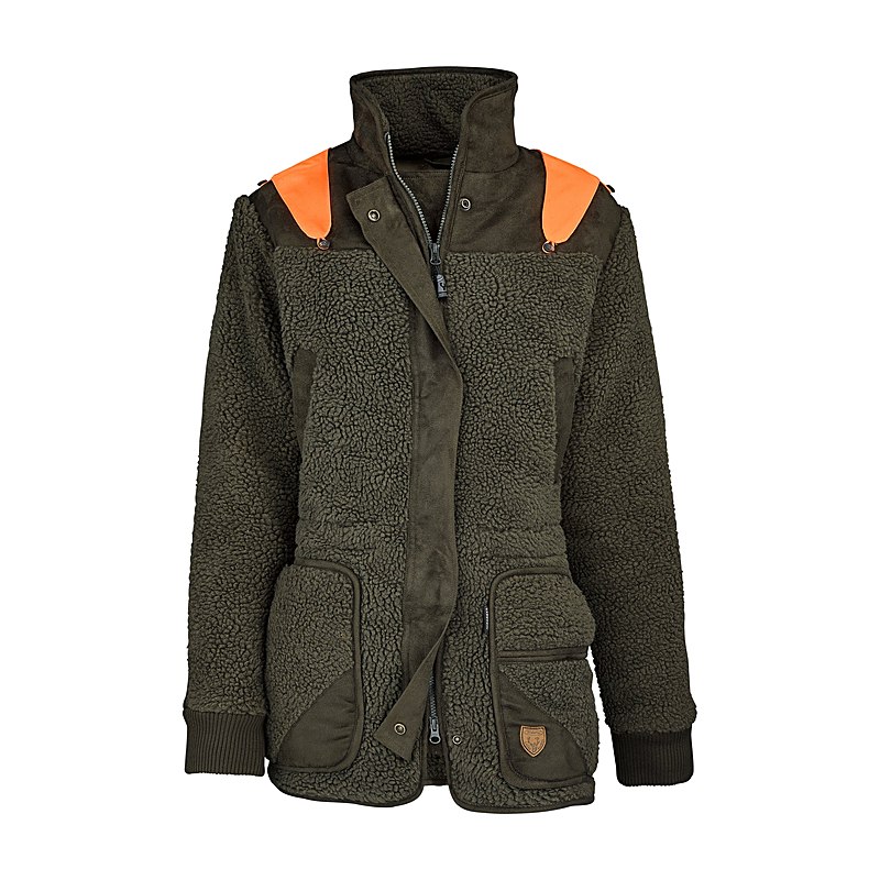 Hubertus Faserpelzjacke Miporex, oliv-orange, Größe 40