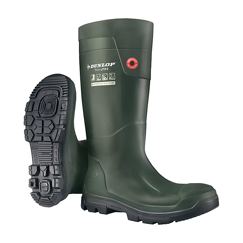 Dunlop Sicherheits-Gummistiefel Purofort TerraPro, olivgrün, Größe 42