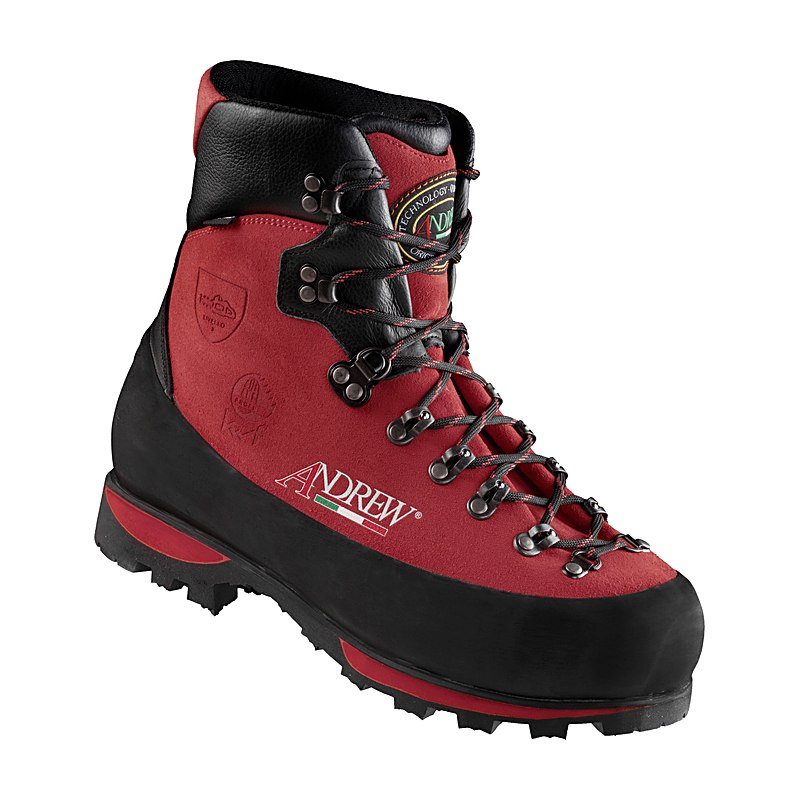 Andrew Schnittschutzstiefel Rozes Wood P S3 weit, rot, Größe 45,5