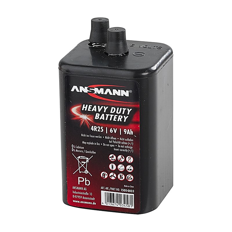 Batterie 4R25, 6 V, 9 Ah