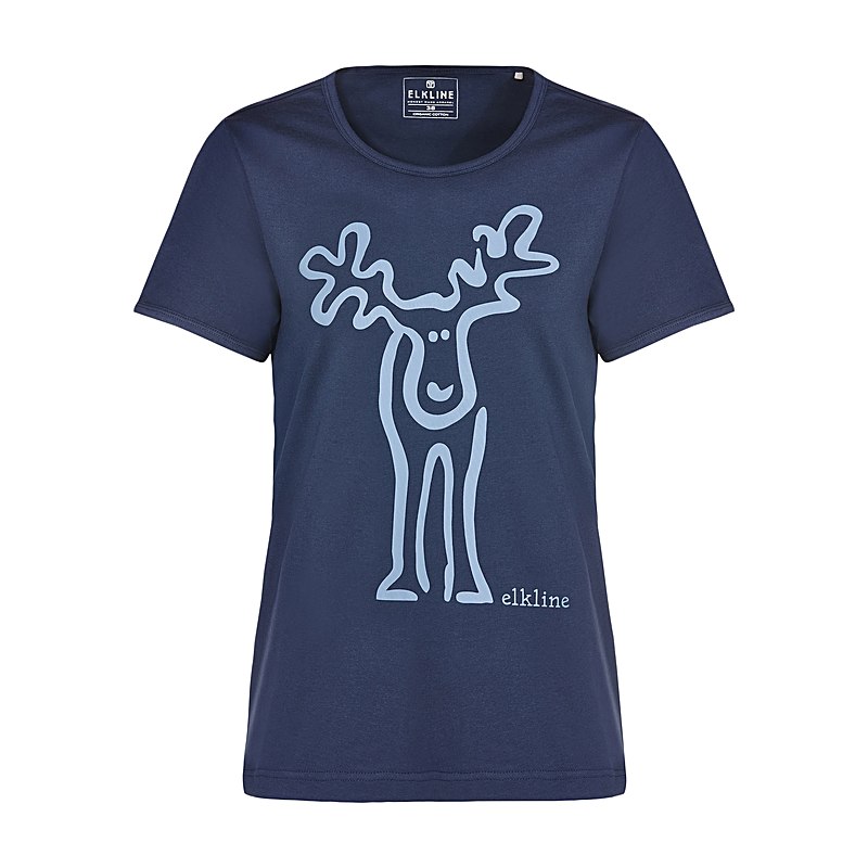 Elkline T-Shirt Rudolfine, darknavy-ashblue, Größe 44
