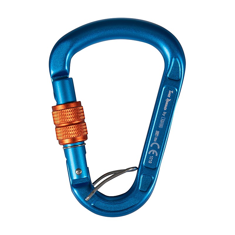 Tree Runner Karabiner Belay HMS Evo Screw, blau-orange