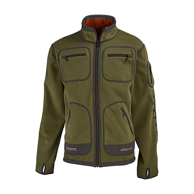 Härkila Wende-Fleecejacke Kamko, dark olive/arabian spice, Größe L
