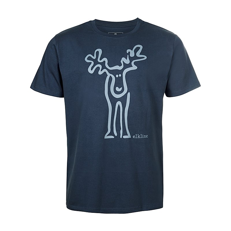 Elkline T-Shirt Rudolf, darknavy-ashblue, Größe S
