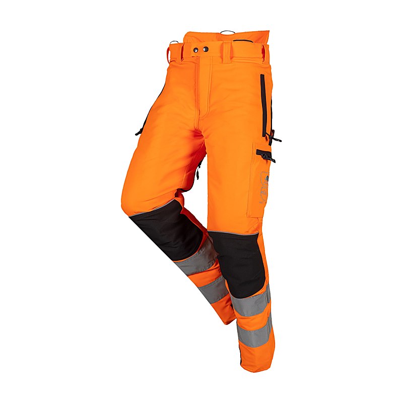 SIP Protection Schnittschutz-Bundhose Pro-Gression Flash, leuchtorange-schwarz, Größe S + 6 cm