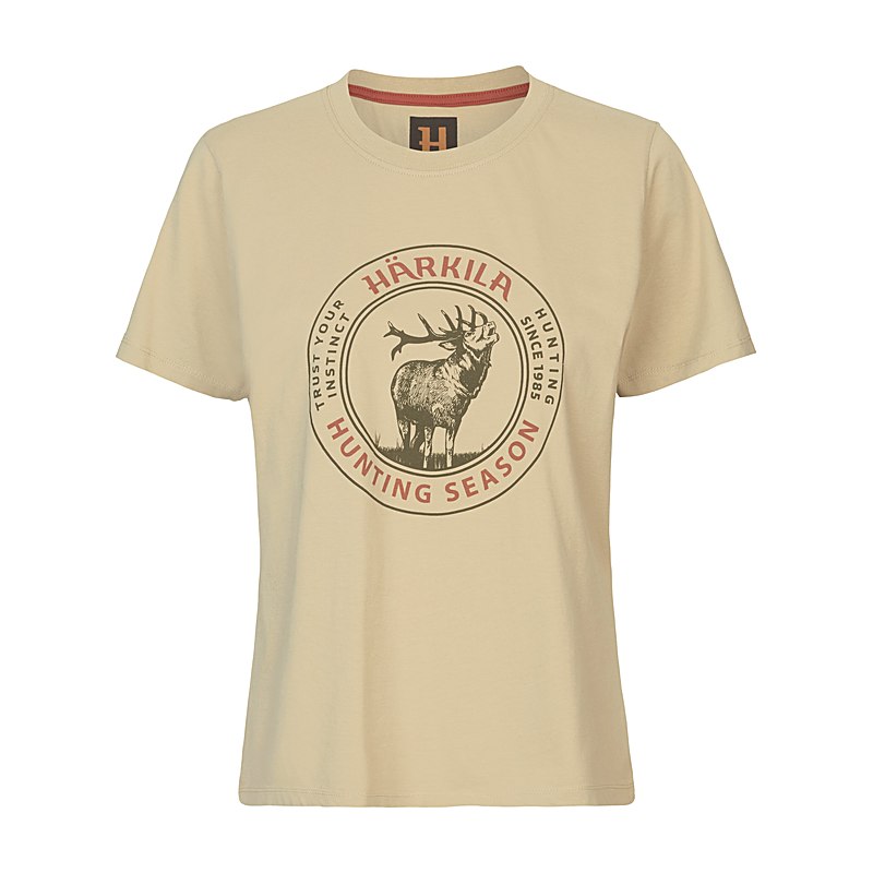 Härkila T-Shirt Stag Badge, sand, Größe M