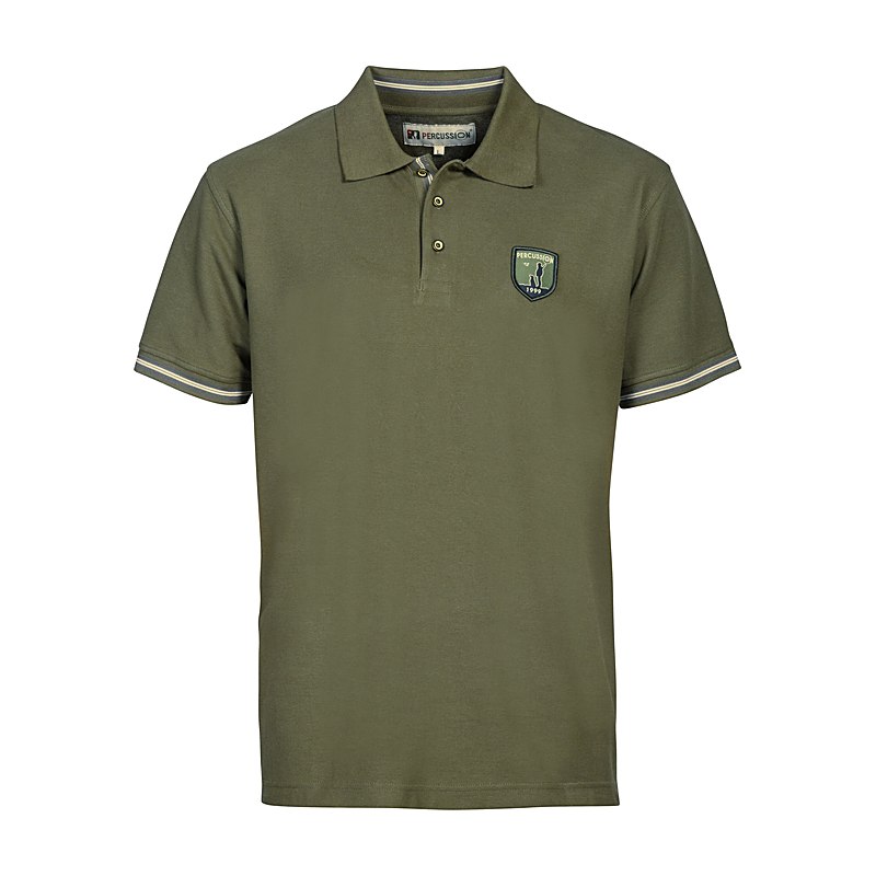 Percussion Poloshirt mit Stick, oliv, Größe XL