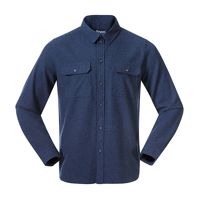 Bergans Langarmhemd Nordmarka Flannel, navy blue, Größe S