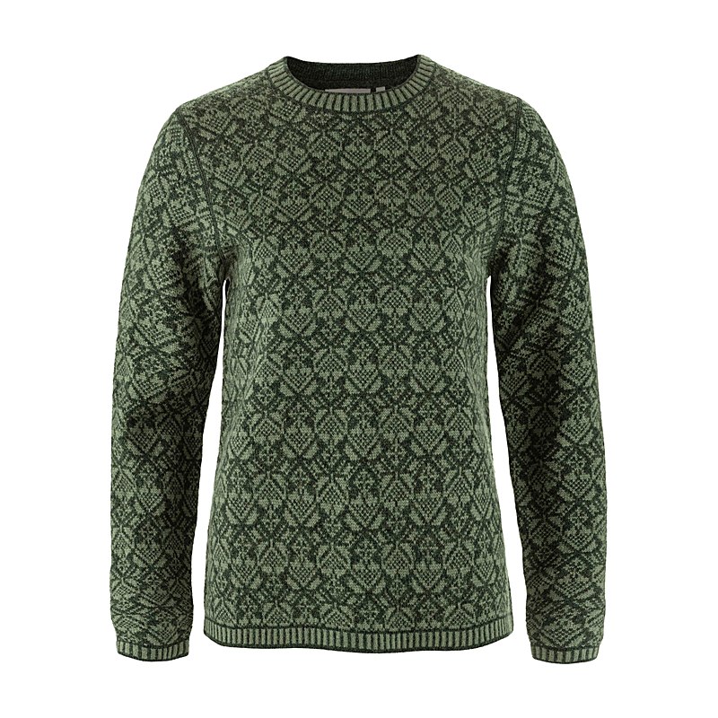 Fjällräven Pullover Snow Round Neck, deep forest, Größe XS
