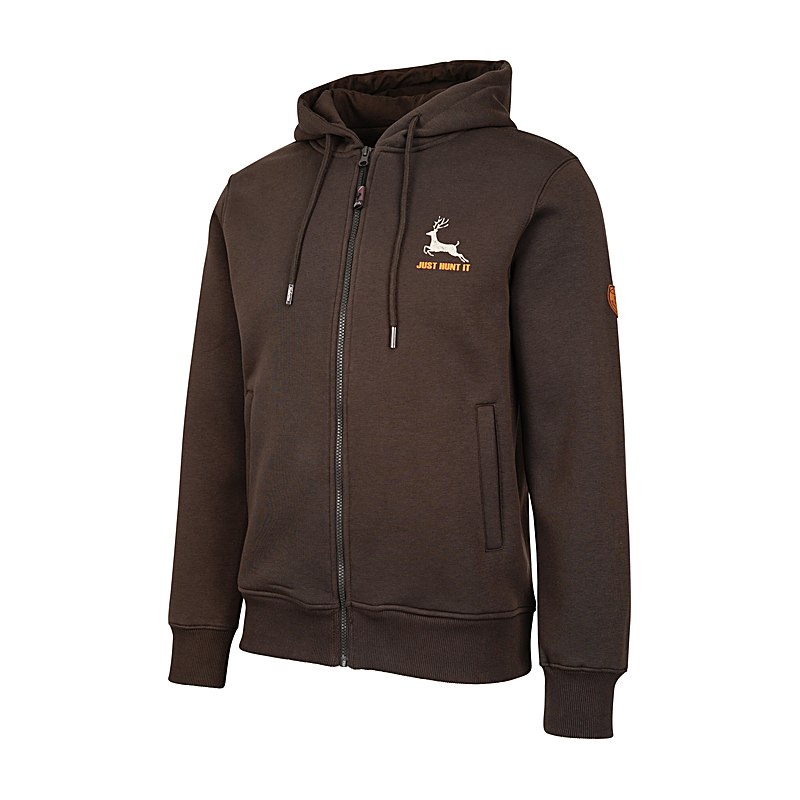 Hubertus Sweatjacke Just Hunt It, oliv-braun, Größe 3XL