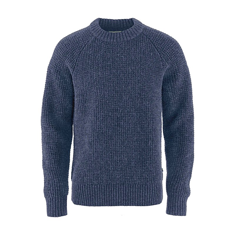 Fjällräven Pullover Övik Waffle Knit, navy, Größe S