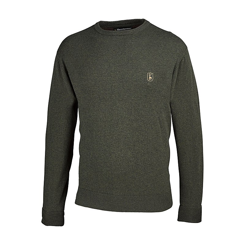 Deerhunter Strickpullover Harrington Rundhals, forest ember melange, Größe M