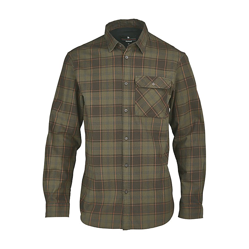 Seeland Langarmhemd Glen Flannel, pine green-dark navy check, Größe M