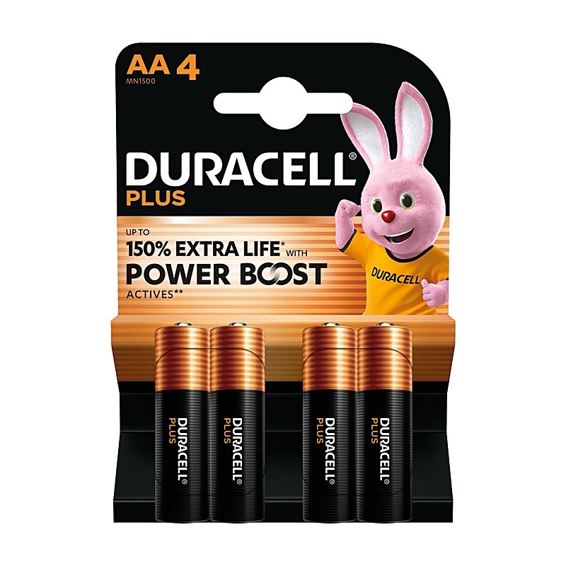 Duracell Batterien Plus AA MN1500, 4 Stück