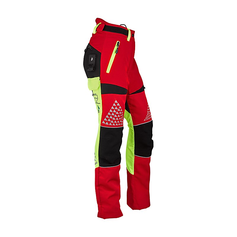 Timbermen Schnittschutz-Bundhose Allround Lady, rot-gelb, Größe XS - 7 cm