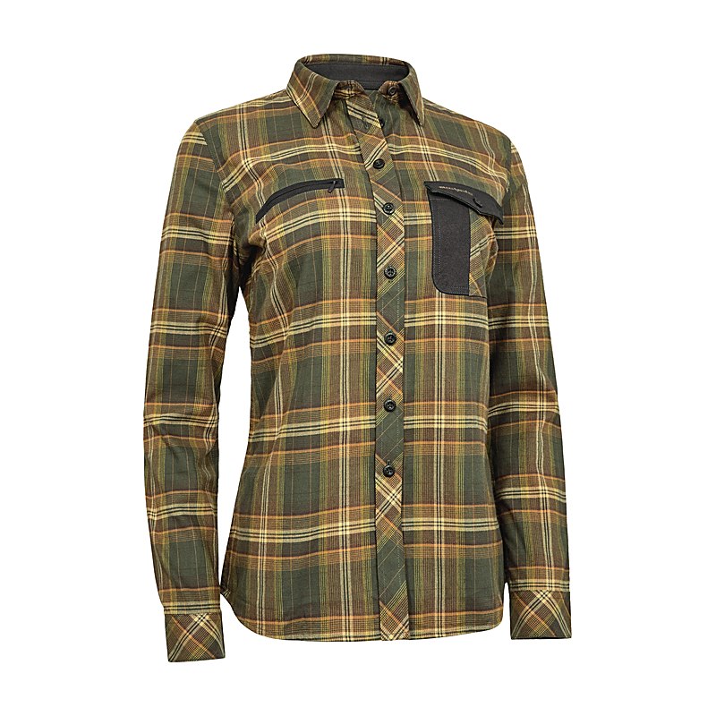 Deerhunter Langarmbluse Lady Blair, green check, Größe 44