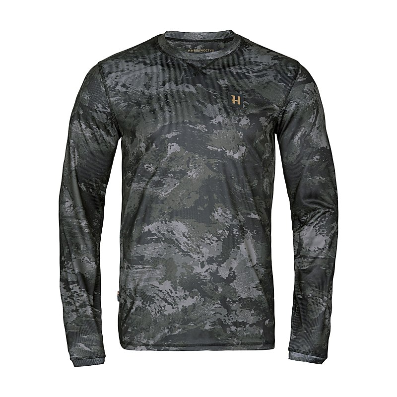 Härkila Langarmshirt Noctyx Camo, axis msp black, Größe XL