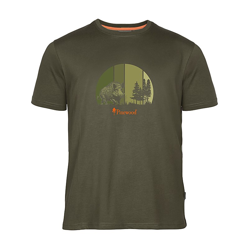 Pinewood T-Shirt Wild Boar, olive, Größe XL