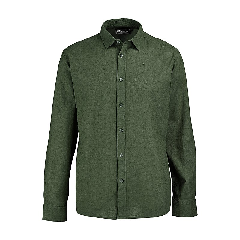 Pinewood Langarmhemd Värnamo InsectSafe Hemp Mix, pine green, Größe S