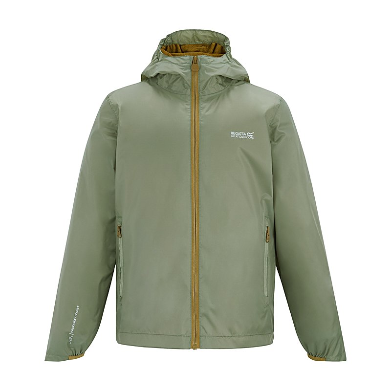Regatta Regenjacke Lever, light sage-wood brown, Größe 116
