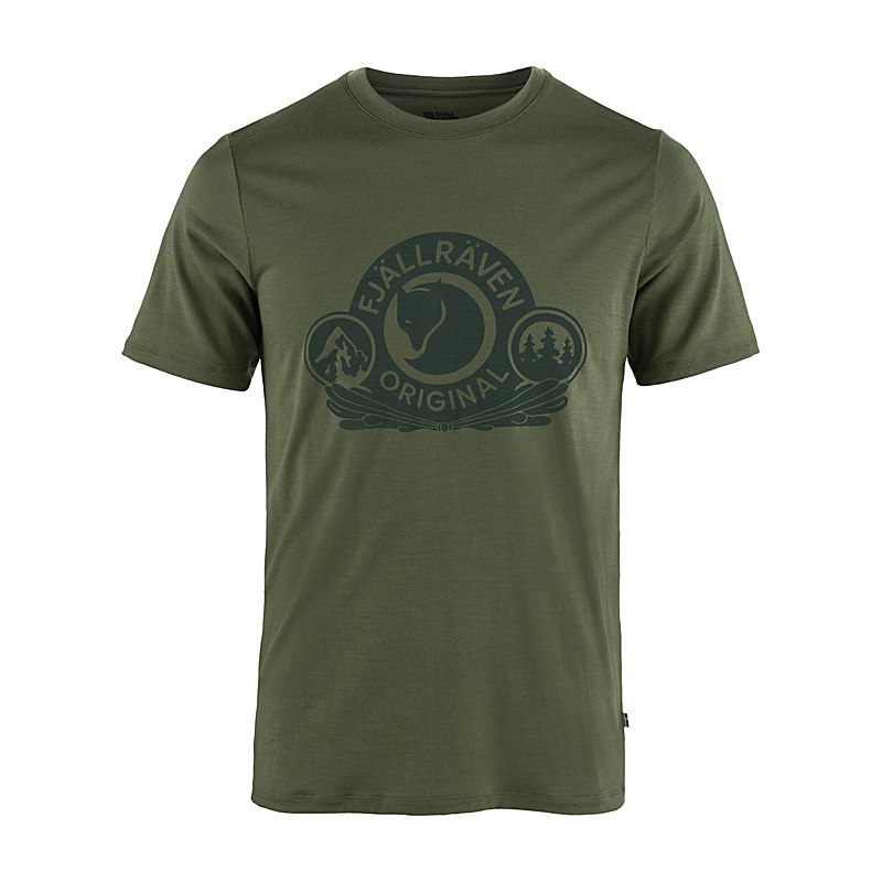 Fjällräven Herren-T-Shirt Abisko Wool Classic, laurel green, Größe S