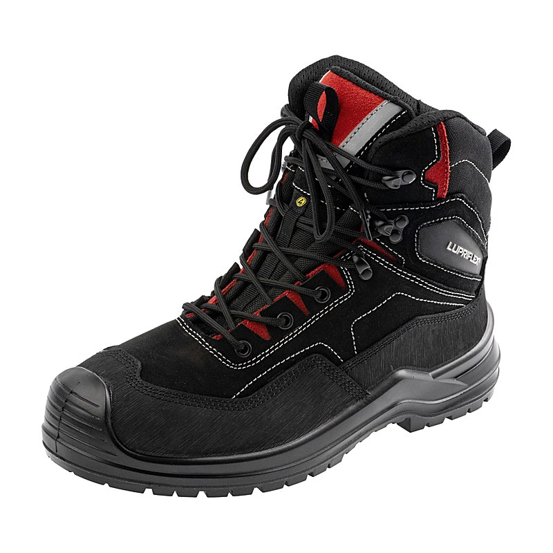 Lupriflex Sicherheitsstiefel Bob, schwarz-rot, Größe 43