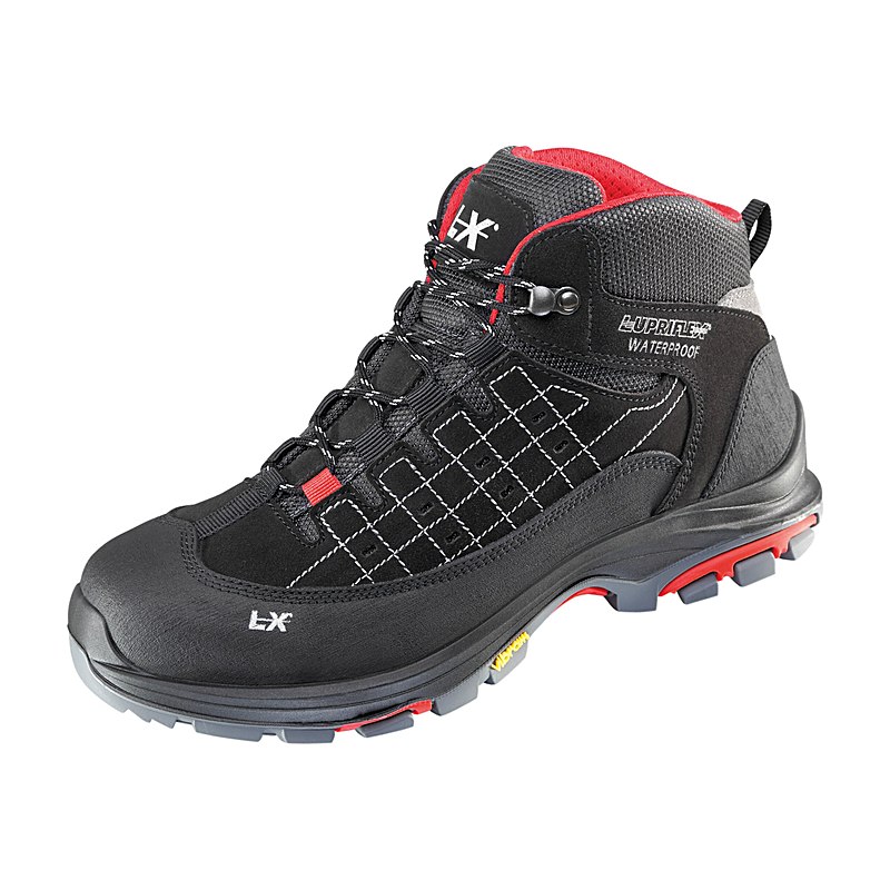 Lupriflex Sicherheitsschuhe Allround Aqua Mid, schwarz-rot, Größe 40