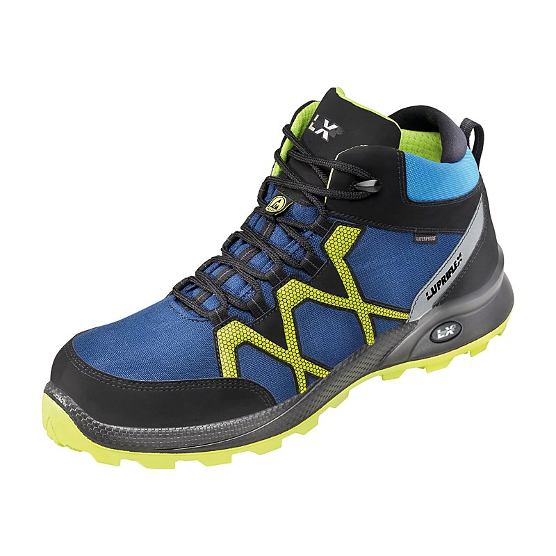 Lupriflex Sicherheitsschuhe Rapid Mid, blau-gelb, Größe 47