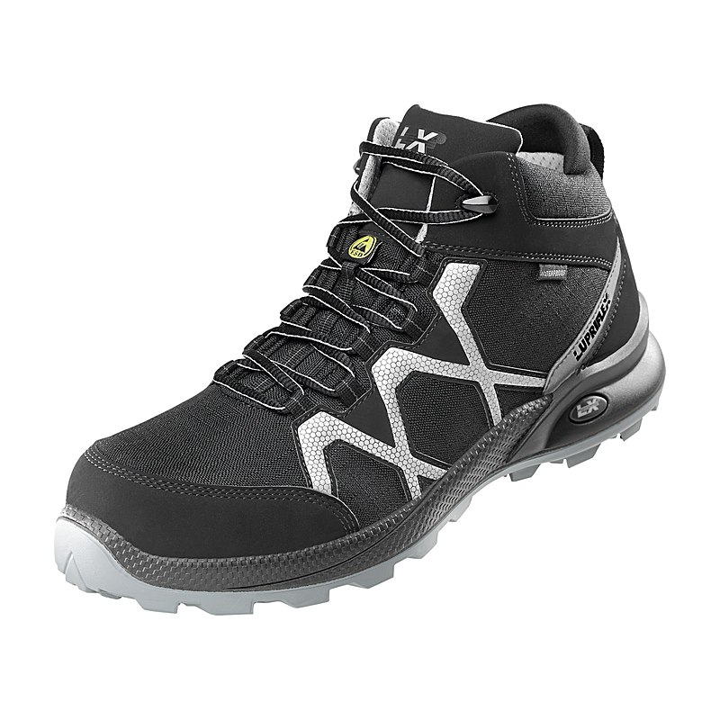 Lupriflex Sicherheitsschuhe Speed Mid, schwarz-silber, Größe 46