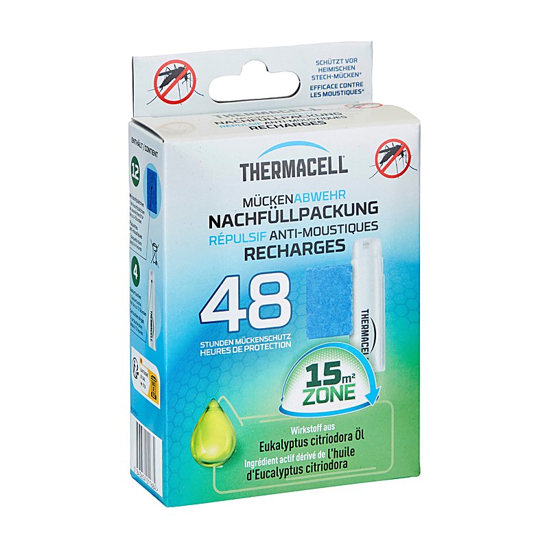 Thermacell Nachfüllpackung, 4 Gaspatronen und 12 Wirkstoffplättchen