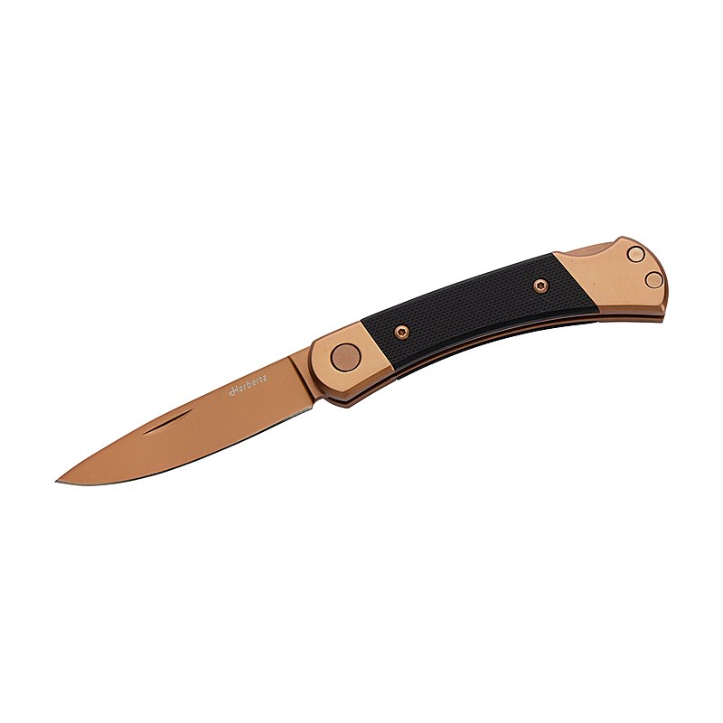 Herbertz Taschenmesser Titanbeschichtung Rosengold Black D2 Small, black